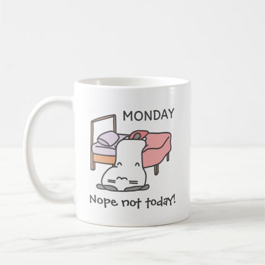 “Nope, Not Today” グランピーキャット マグカップ – 怠惰な月曜日のマグカップ (左)