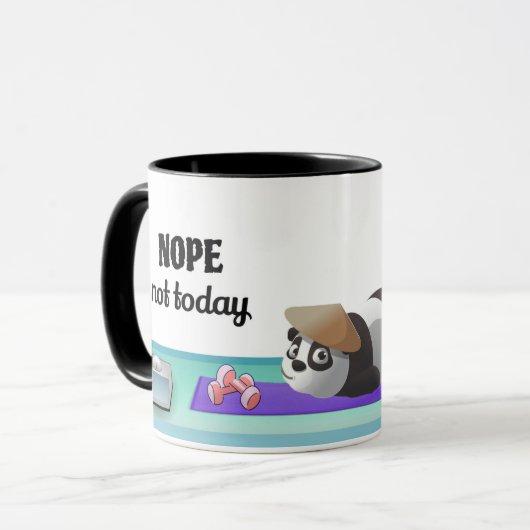 "Nope Not Today" パンダコーヒー マグカップ (正面左)