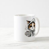 Nope Not Today Cat, Cat, おもしろいCoffee Lover, Grump コーヒーマグカップ (正面右)