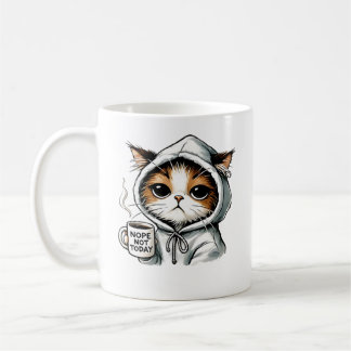 Nope Not Today Cat, Cat, おもしろいCoffee Lover, Grump コーヒーマグカップ