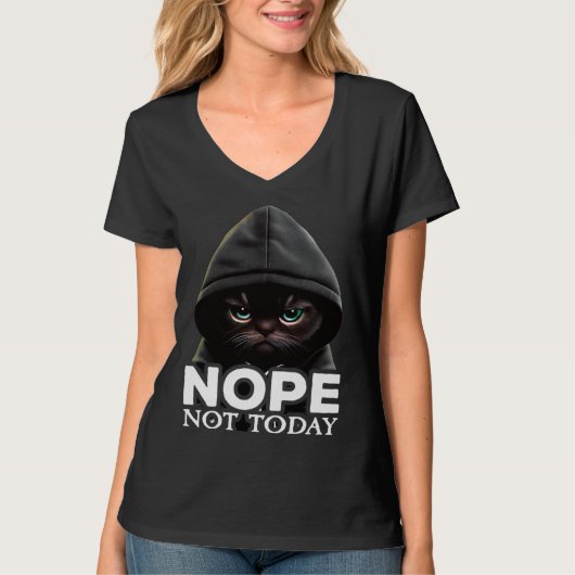 Nope Not Today Cat I Lazy Cat Nope Tシャツ (正面)
