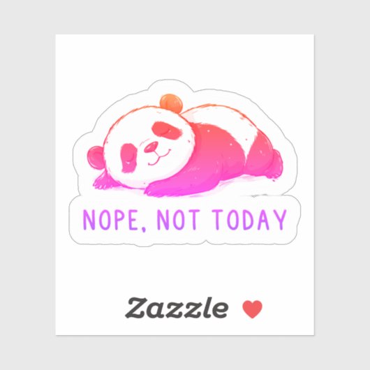 Nope, Not Today Funny Panda  シール (シート)