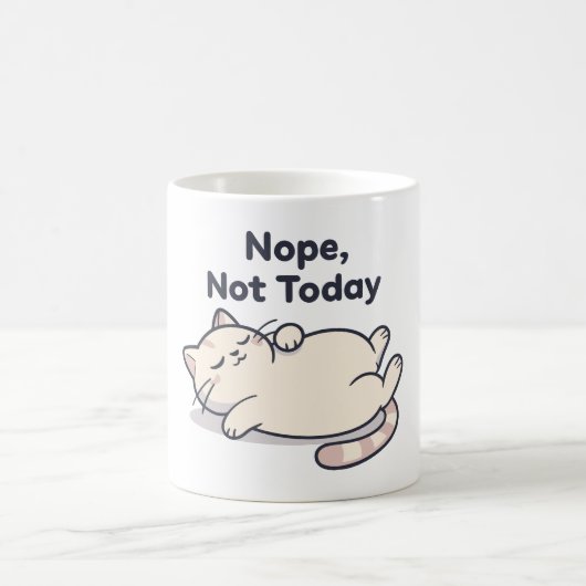 Nope Not Today Lazy Cat Funny Coffee Mug – Gift コーヒーマグカップ (中央)