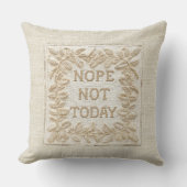 Nope Not Today - Stitch おもしろい 3D フェイク Embroided クッション (正面)