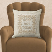 Nope Not Today - Stitch おもしろい 3D フェイク Embroided クッション