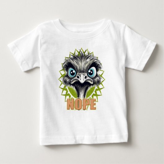 NOPE Ostrich White Baby Tee ベビーTシャツ (正面)