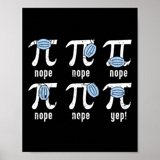Nope Piデイおもしろい顔マスク数学先生学生Q ポスター (正面)