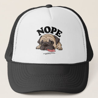Nope Pugシャツ怠惰おもしろいな子供たち女性男犬の愛 キャップ
