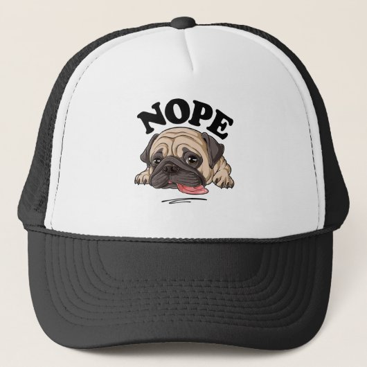Nope Pugシャツ怠惰おもしろいな子供たち女性男犬の愛 キャップ (正面)