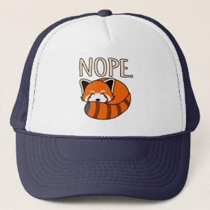 NOPE RED PANDASかわいいペット動物パンダ好きグラフィ キャップ