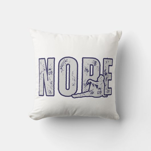 NOPE Throw Pillow – Minimal Funny Mood Cushion クッション (正面)