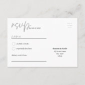 NORA | シンプルな結婚式RSVPポストカード エンクロージャーカード (正面)