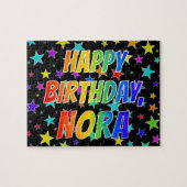 「NORA」名、おもしろい「ハッピーバースデー」 ジグソーパズル (横)