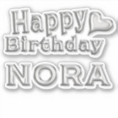 Nora Happy Birthday silver Aufkleber Sticker シール (正面)