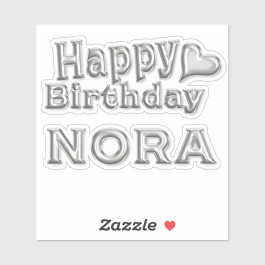 Nora Happy Birthday silver Aufkleber Sticker シール (シート)