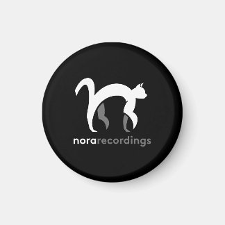 nora recordingsロゴスクエアブラックマグネット マグネット