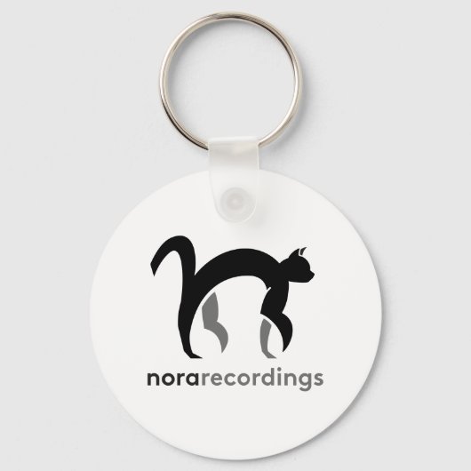 nora recordingsロゴ平白キーホルダー キーホルダー (正面)
