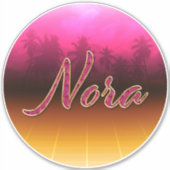Nora Vorname Name golden pink Aufkleber Sticker シール (正面)