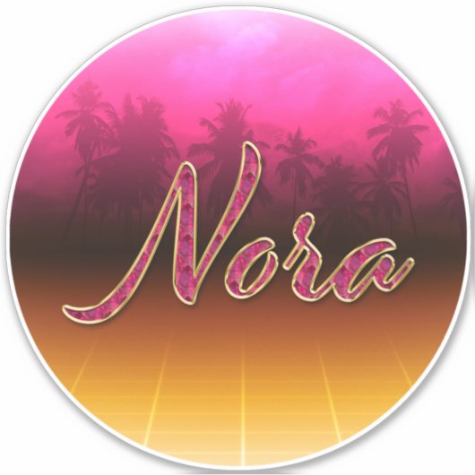 Nora Vorname Name golden pink Aufkleber Sticker シール (正面)