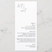 NORA | Wedding Menu Card Minimalist Reception Menu プログラム (正面)