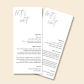 NORA | Wedding Menu Card Minimalist Reception Menu プログラム