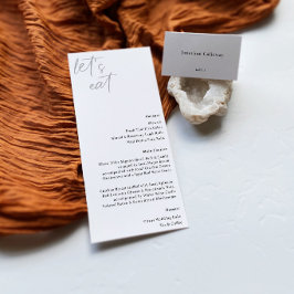 NORA | Wedding Menu Card Minimalist Reception Menu プログラム