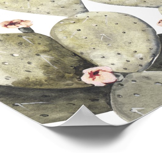 Norah - Bohemian Cactus Prickly Pear Custom Sign ポスター (角)