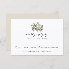 Norah - Prickly Pear Cactus Bohemian RSVPカード 招待状