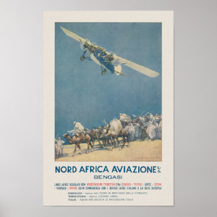 Nord Africa Aviazione Vintage Poster 1932 ポスター