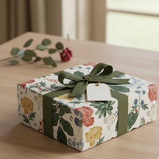 Nordic Botanical Floral Wrapping Paper ラッピングペーパー
