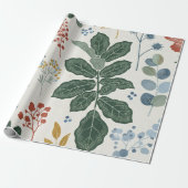 Nordic Botanical Floral Wrapping Paper ラッピングペーパー (アンロールド)