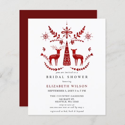 Nordic Buck and Doe Christmas Bridal Shower (正面/裏面)