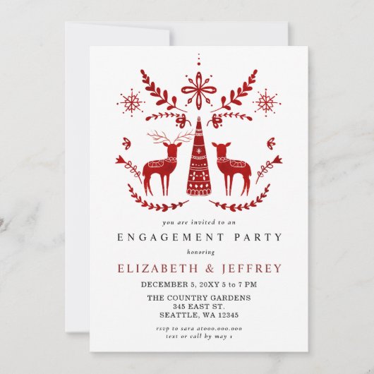 Nordic Buck and Doe Christmas Engagement Party 招待状 (正面)