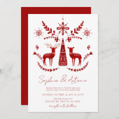 Nordic Buck and Doe Woodland Winter Wedding 招待状 (正面/裏面)