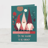 Nordic Christmas Gnomes Mid-Century Modern Cut Out カード (正面)