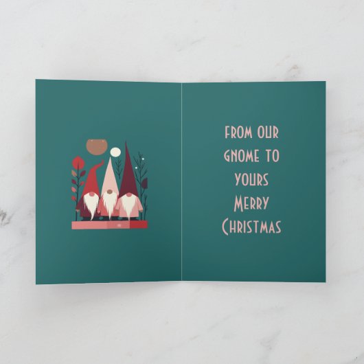 Nordic Christmas Gnomes Mid-Century Modern Cut Out カード (内部)