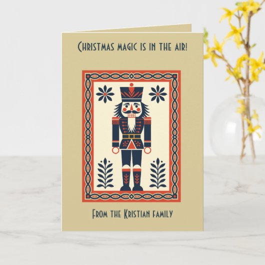 Nordic Christmas Minimal Style Nutcracker Toy Sold カード (黄色い花)