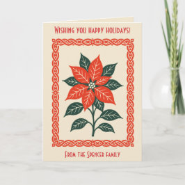 Nordic Christmas Minimal Style Poinsettia カード
