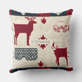 Nordic Christmas Patchwork | Knitted Reindeer (2) クッション (裏面)