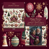 Nordic Christmas Village Cute Grand-Daughter Photo シーズンカード