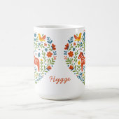 Nordic Folk Art Dala Horse Heart Pattern Mug コーヒーマグカップ (中央)