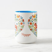 Nordic Folk Art Dala Horse Heart Pattern Mug ツートーンマグカップ (中央)