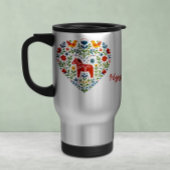 Nordic Folk Art Dala Horse Travel Mug トラベルマグ