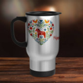 Nordic Folk Art Dala Horse Travel Mug トラベルマグ