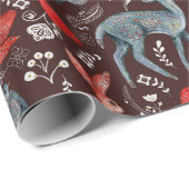 Nordic Folk Art Forest | Winter Woodland Animals ラッピングペーパー (ロールコーナー)