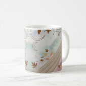 Nordic Fox Moon and Leaves Knit Art Classic Mug コーヒーマグカップ (正面右)