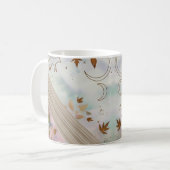Nordic Fox Moon and Leaves Knit Art Classic Mug コーヒーマグカップ (正面左)