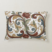 Nordic Heritage Rosemaling Design Accent Pillow アクセントクッション (裏面)