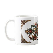 Nordic Heritage Rosemaling Heart Mug - A Sip of Tr