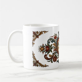 Nordic Heritage Rosemaling Heart Mug - A Sip of Tr コーヒーマグカップ